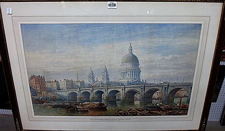 William Richardson : View of BLackfriars Bridge and St Paul's Cathedral, London