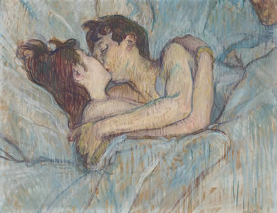 Henri De Toulouse-Lautrec : Au lit: Le baiser