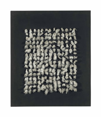 Henk Peeters : Witte Veertjes op Zwart (White Feathers on Black)