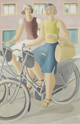 Ferdinand Erfmann : Two girls on bicycles