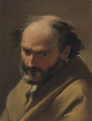 Ubaldo Gandolfi : A bearded man, bust-length, in a brown cape