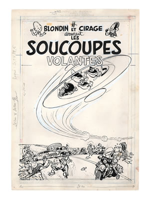 Jije : BLONDIN ET CIRAGE DÉCOUVRENT LES SOUCOUPES VOLANTES (T.9), DUPUIS 1956