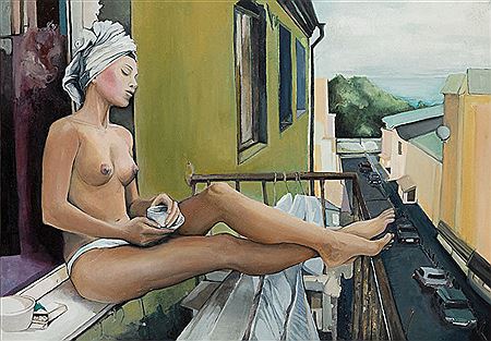 Agata Slomianowska : Nude on the Balcony, 2015