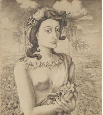 Luis Martinez Pedro : Woman with Flowers, 1941