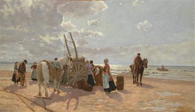 Hermann Baisch : Fisherman on the Beach