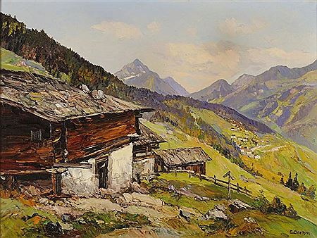 Emil Brehm : Vue de la vallée du Finhaut