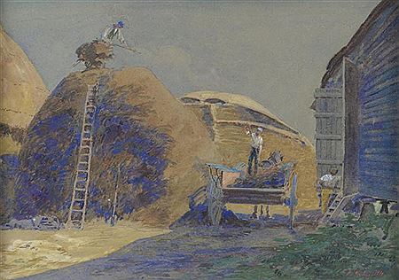 William Herbert Allen : Depicting farmers on a haystack