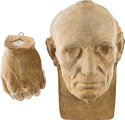 Leonard Volk : Abraham Lincoln: Leonard Volk Life Mask and Hand