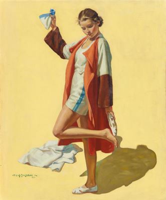 Charles MacLellan : Slipping into her Shoes, The Saturday Evening Post cover, August 11, 1934