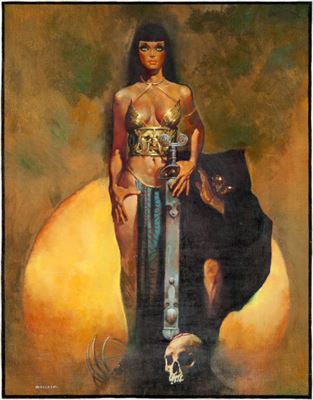 Manuel SanJulian : Manuel Sanjulian Vampirella #13 ''The Silver Thief and the Pharaoh's Daughter'' Cover Painting Original Art (Warren, 1971)