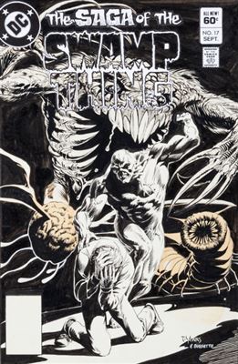 Tom Yeates : Tom Yeates and Stephen Bissette Saga of the Swamp Thing #17 Cover Original Art (DC, 1983)