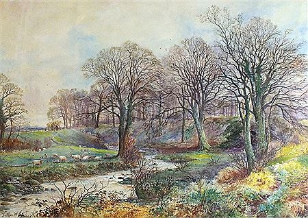 Arthur Willett : Brook running through a wood