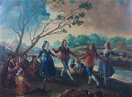 Servando Pilar : Merry People Dancing in Landscape