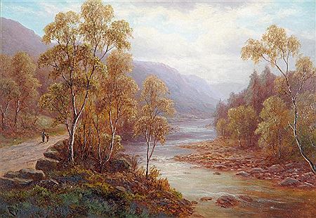 Everett W Mellor : On the Rothay Near Grasmere and The Derwent Borrowdale, a pair