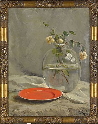 Constantia Arnola Balwe : Nature morte à l'assiette orangée