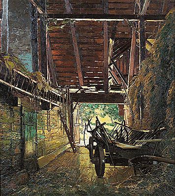 Josef Stoitzner : Hayloft in St. Gilgen, 1920