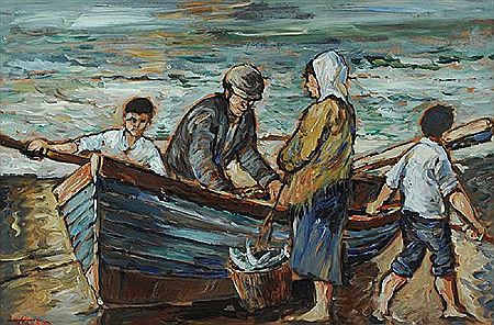 Martin Hasson : FISHERMAN'S FAMILY WITH THE CATCH