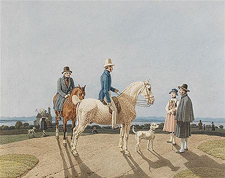 Wilhelm Alexander Wolfgang Von Kobell : Reiter vor Schondorf am Ammersee. Ca. 1820/30er Jahre