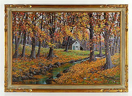 George Forrest Payne : Fall landscape with cabin