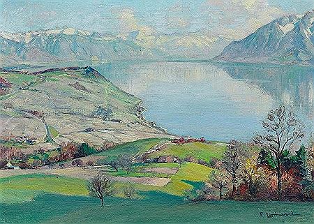 Paul Lepinard : Lake Geneva, the Lavaux, facing Montreux.