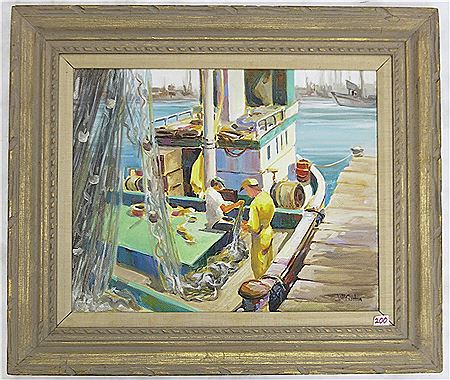 Jerome Priebe Gaston : Fisherman mending nets