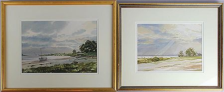 Edward Ashton Cannell : A PAIR OF WATERCOLORS OF THE BRITISH WATERWAYS (2)