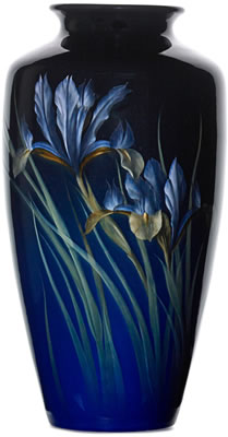 Carl Schmidt : Important Black Iris vase