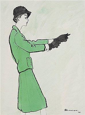 Pierre Mourgue : Tailleur vert, 1958