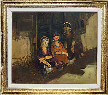 Shakir Alalousi : Three women in an interior