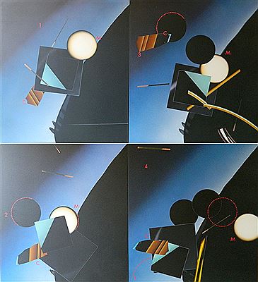 Chris Pekoc : ''Space Windows: Night Moves Charts 1-4'' (diptych)