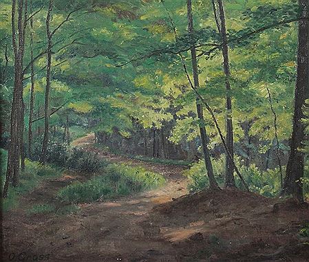 Otto Schmitt Gross : 'Waldweg auf dem Lemberg (zwischen Korntal und Feuerbach)'