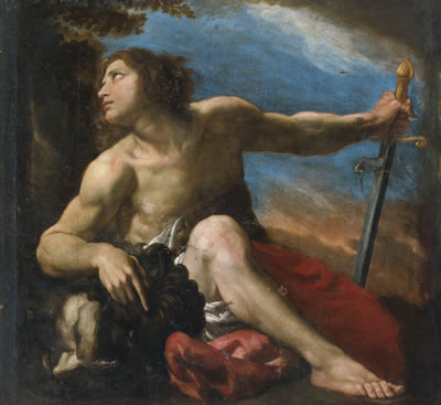 Pier Francesco (Il Ticinese) Mola : DAVID WITH THE HEAD OF GOLIATH