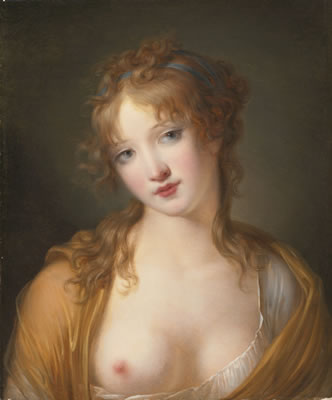 Jacques Antoine Vallin : PORTRAIT OF A YOUNG LADY IN CLASSICAL DRESS