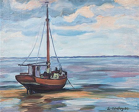 Ernst Odefey : Fishin Boat in the Tidelands