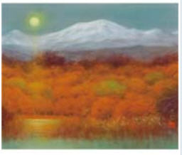 Genso Okuda : Autumn Grow with Mountains in White