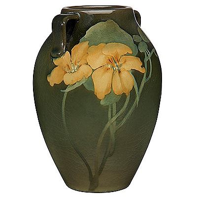 Irene Bishop Hurley : Nasturtiums vase, #604E