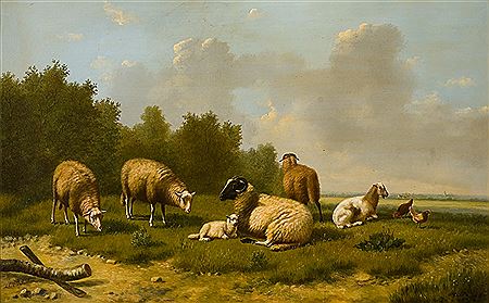 Arthur de Waerhert : Moutons dans un paysage