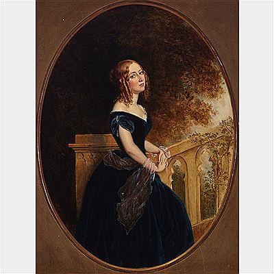 George Theodore Berthon : PORTRAIT OF A YOUNG LADY (ALSO KNOWN AS MRS. JOHN BEVERLEY ROBINSON, 1845)