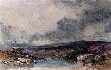 Thomas Leeson Rowbotham : A passing shower over moorland