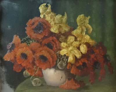 Cornel Ratiu : Poppies and Iris