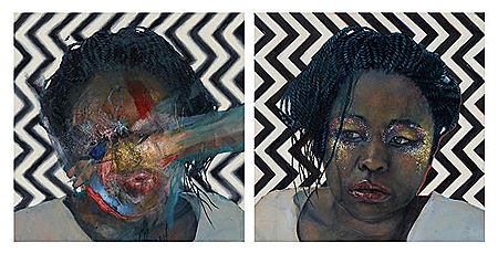 Jessica Webster : Her Painted Face, diptych