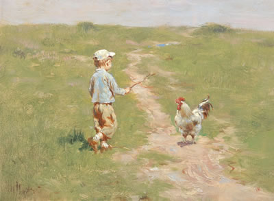 Nikolai Kozlenko : Boy and a Rooster