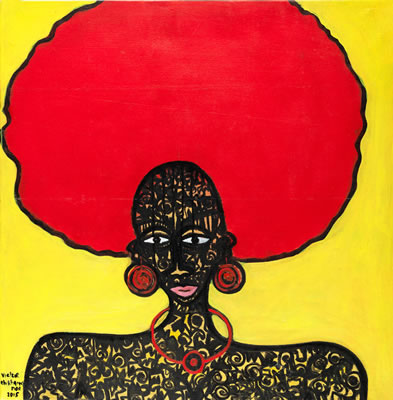 Victor Ehikamenor : Afro Woman