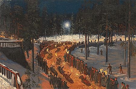 Nils Severin Lynge Hansteen : Akekonkurranse ved Holmenkollen Turisthotell, 1903