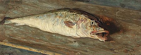 Theodor Franciscus Goedvriend : Nature morte with cod.