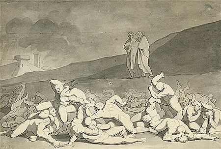 Gustav Heinrich Nacke : Dante and Vergil in Inferno.