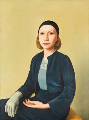 Antonio Donghi : Abito azzurro, 1933