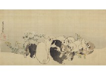 Nagazawa Rosetsu : Chrysanthemum and Dogs