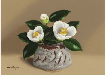 Takeo Matsuo : White camellia (Nezumishino tea cup)