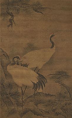 Ji Lu : Cranes on Pine